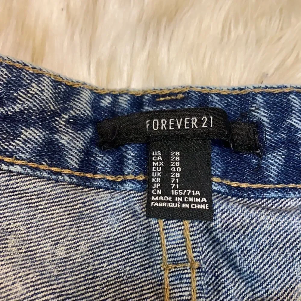 Acid Wash High Rise Jean Short Shorts F21 size 28